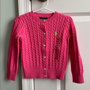 Polo Ralph Lauren Pink Cardigan Sz 2